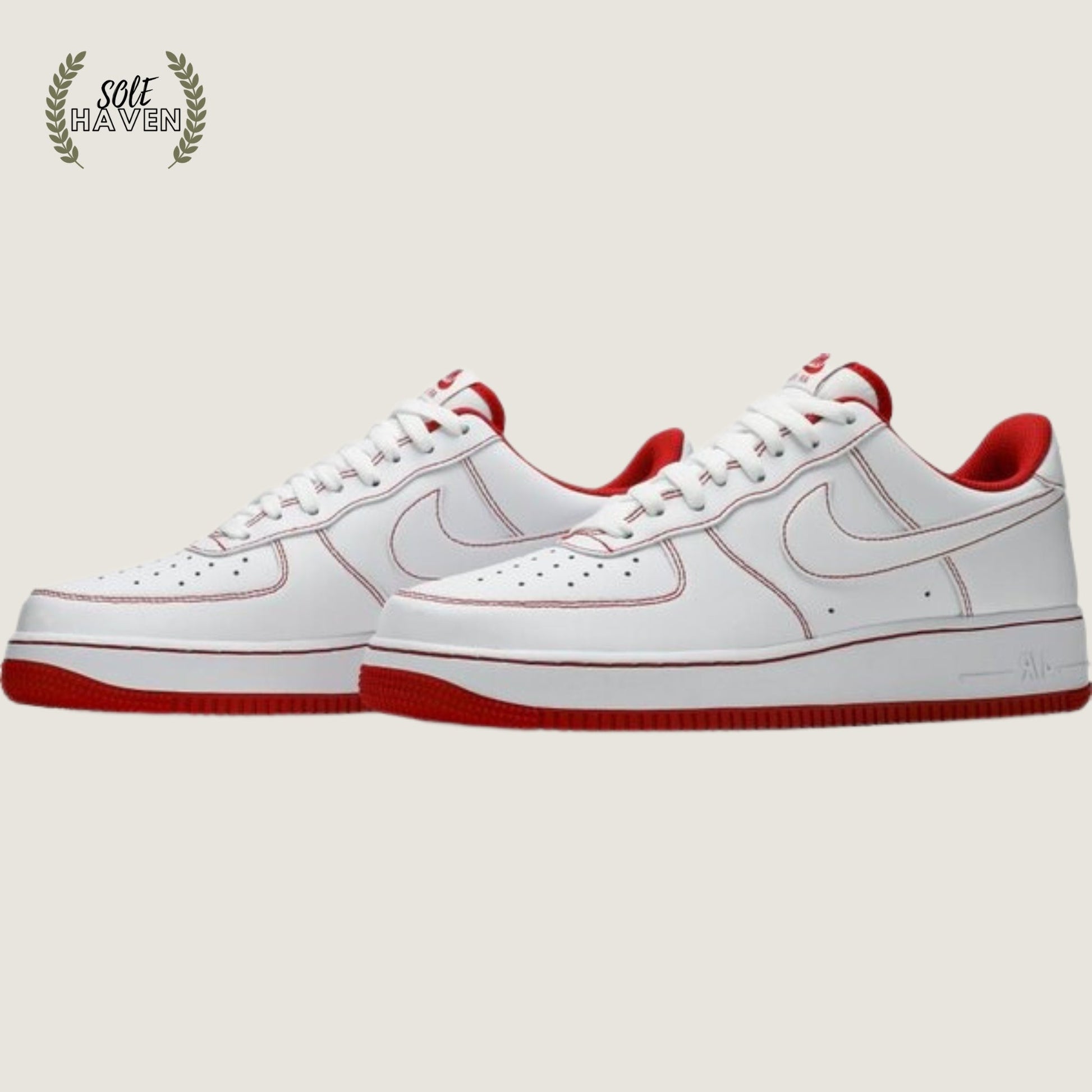 Air Force 1 '07 'Contrast Stitch - White University Red' - Sole HavenShoesNike