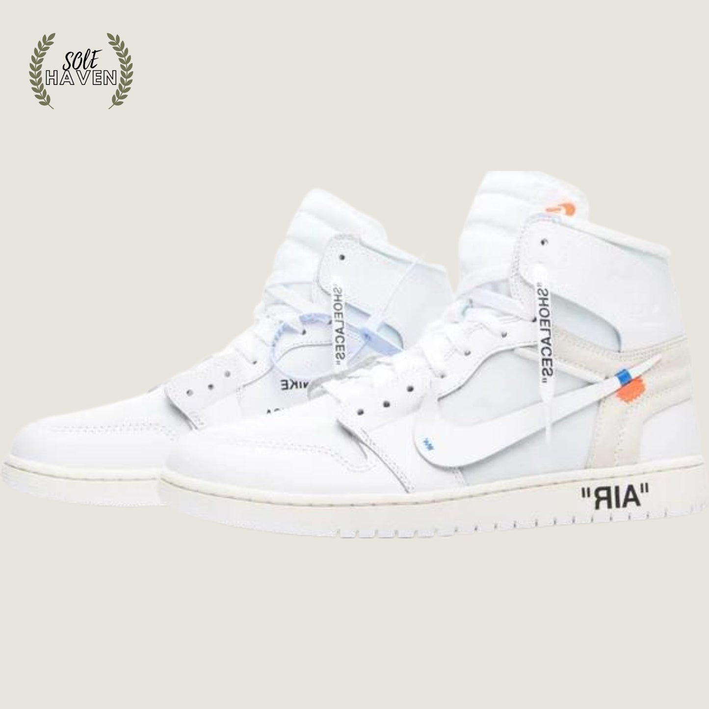 Air Jordan 1 High X Off White "White" (Customs) - Sole HavenShoesNike