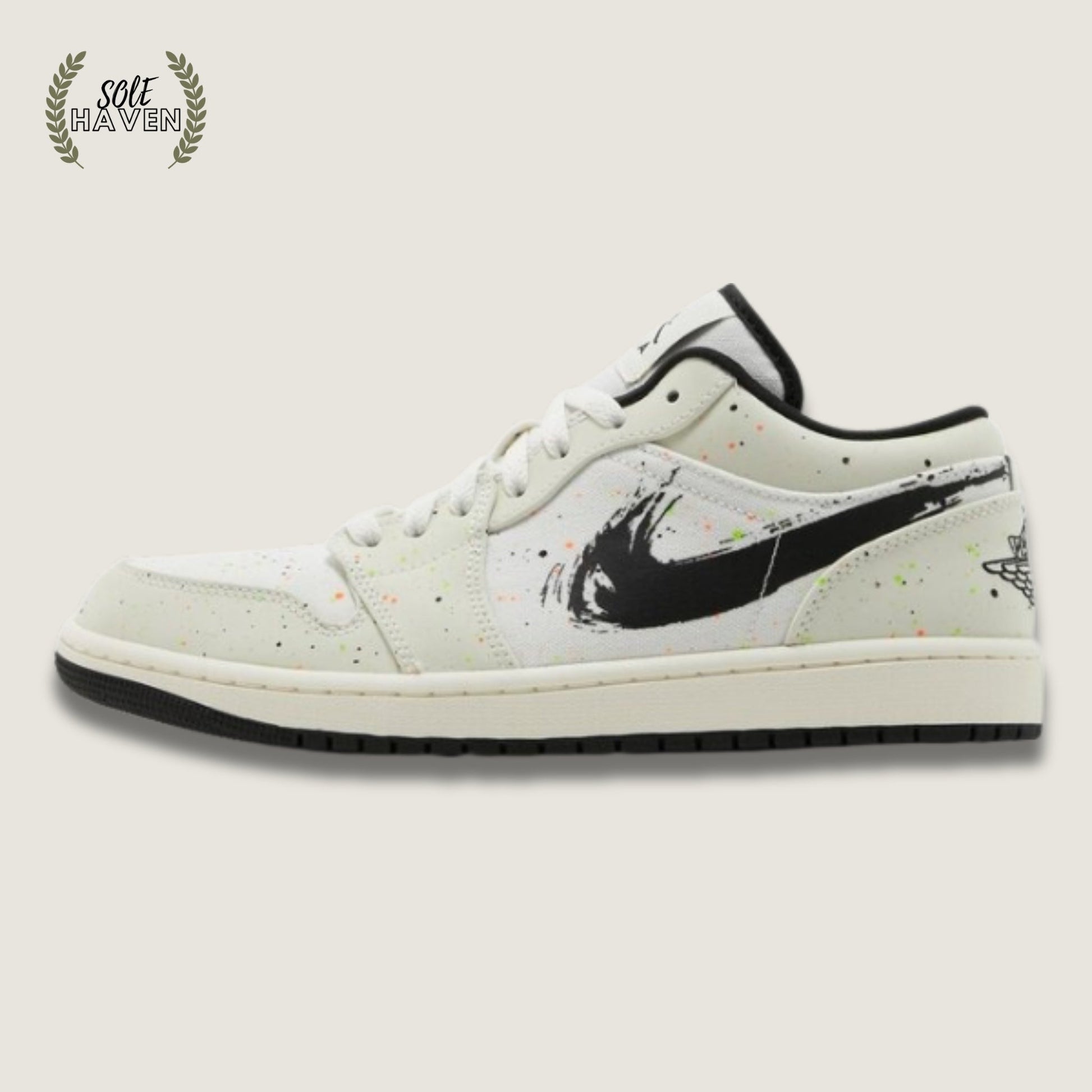 Air Jordan 1 Low 'Brushstroke Swoosh - Paint Splatter' - Sole HavenShoesNike