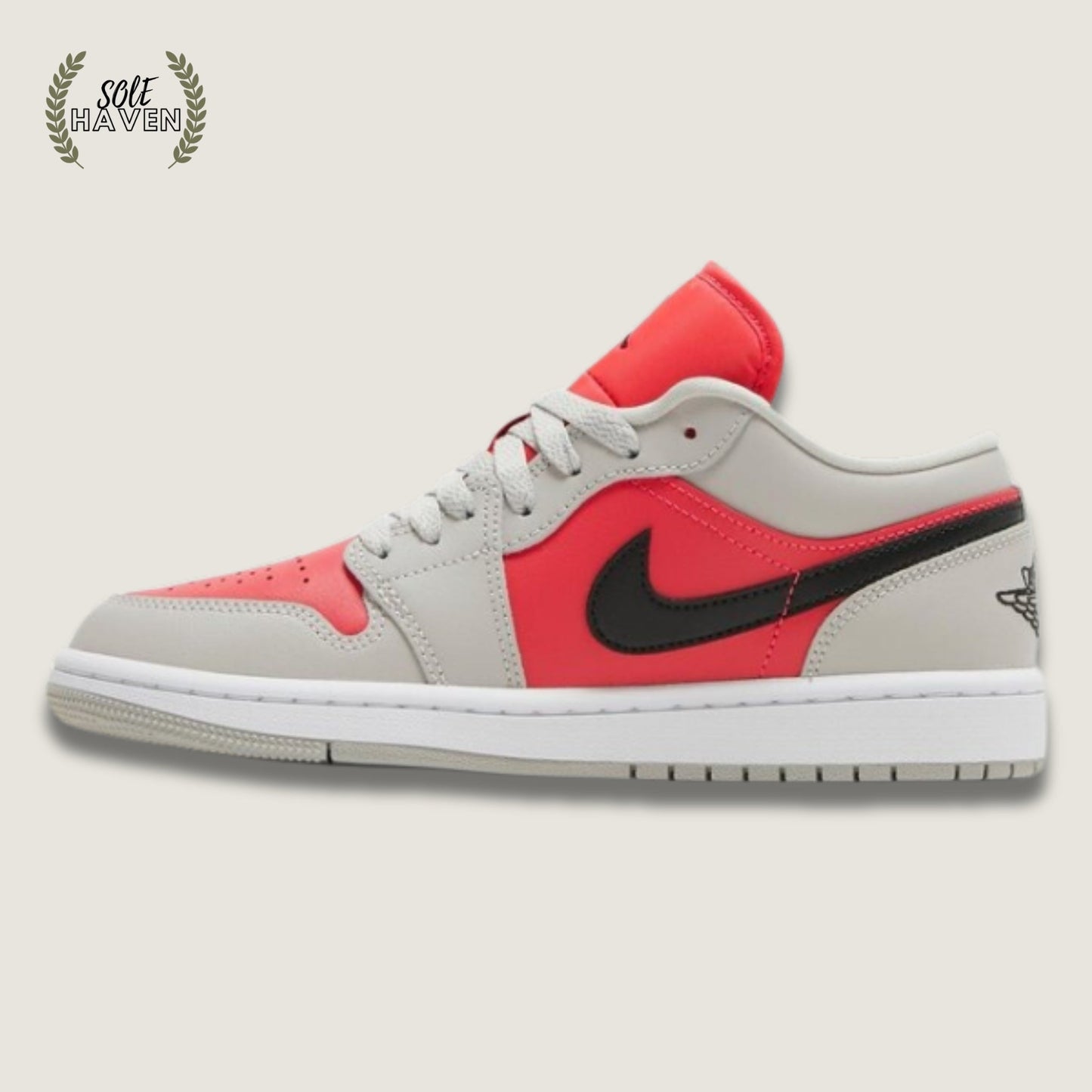 Air Jordan 1 Low 'Light Iron Ore Siren Red' - Sole HavenShoesNike