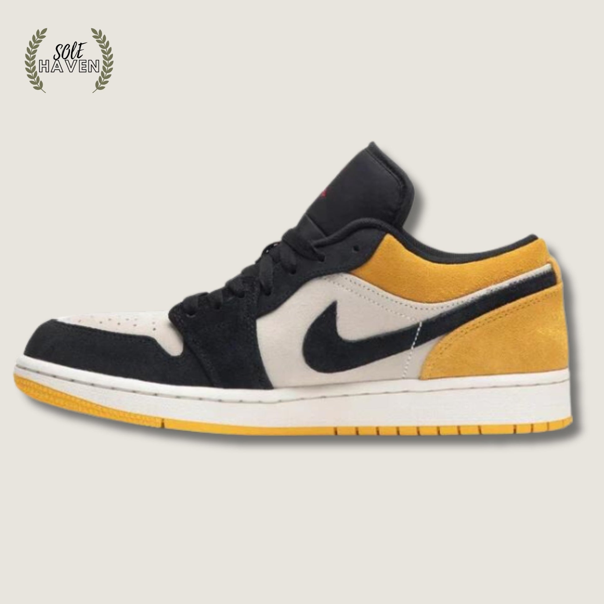 Air Jordan 1 Low Sail University Gold Black - Sole HavenShoesNike