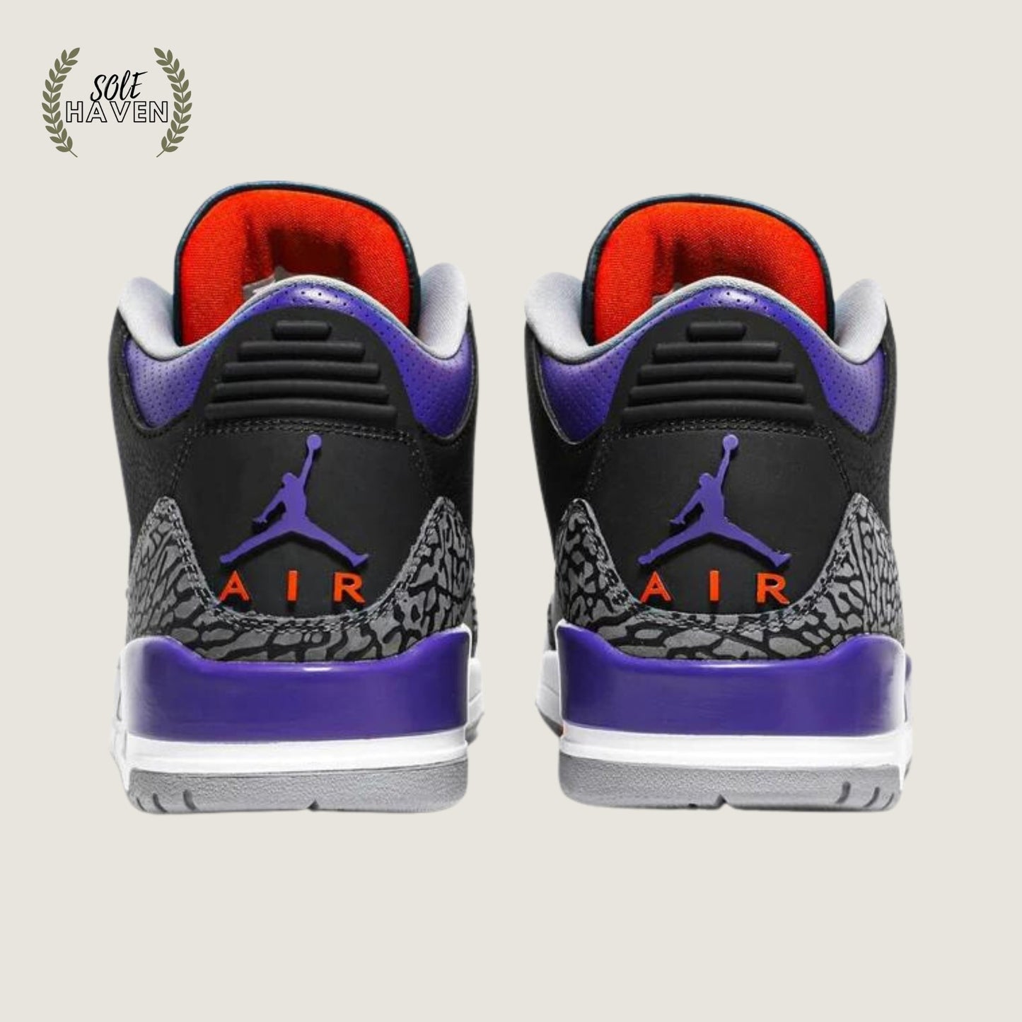Air Jordan 3 Retro Black Court Purple - Sole HavenShoesNike
