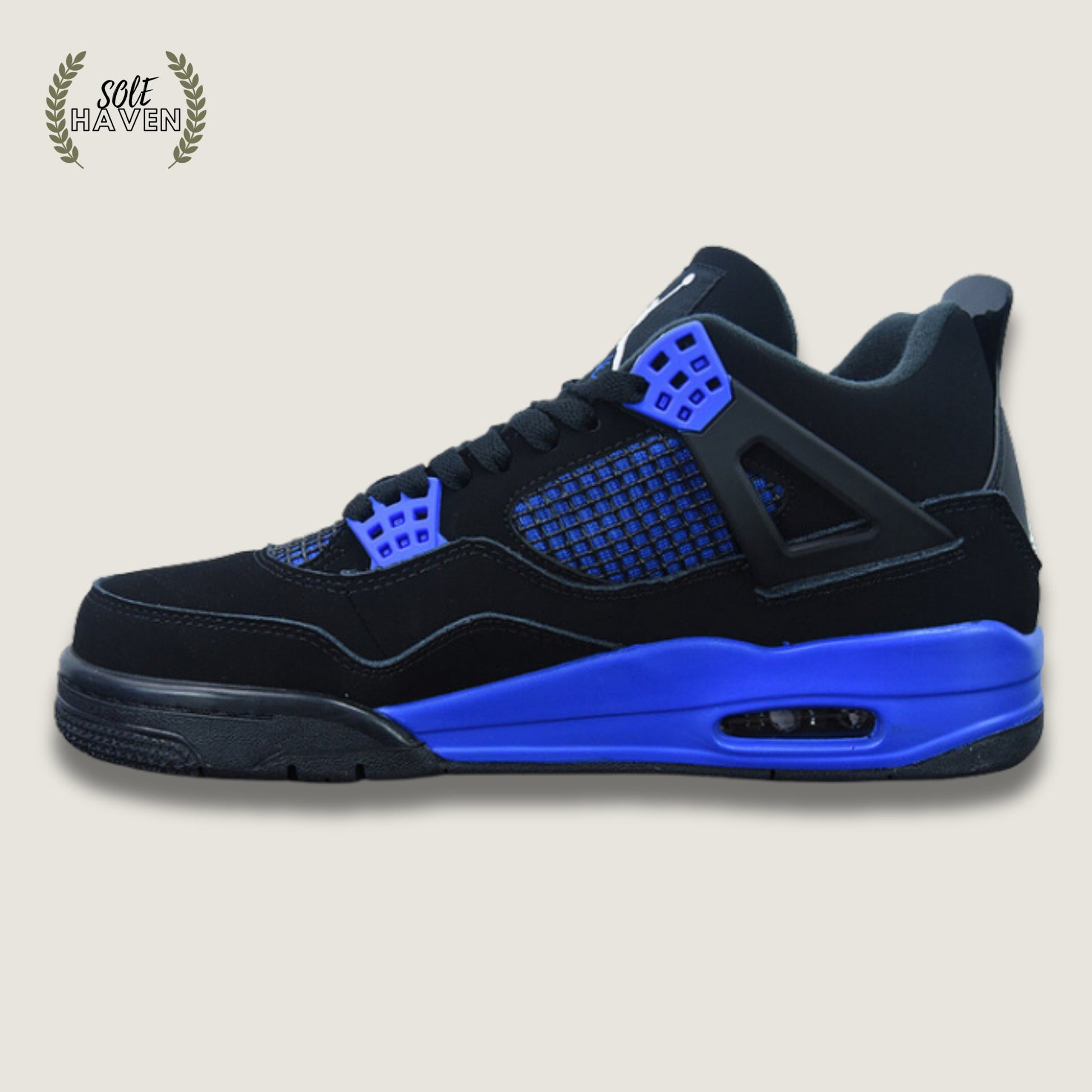 Air Jordan 4 Retro Custom 'Black Game Royal ' - Sole HavenShoesJordan