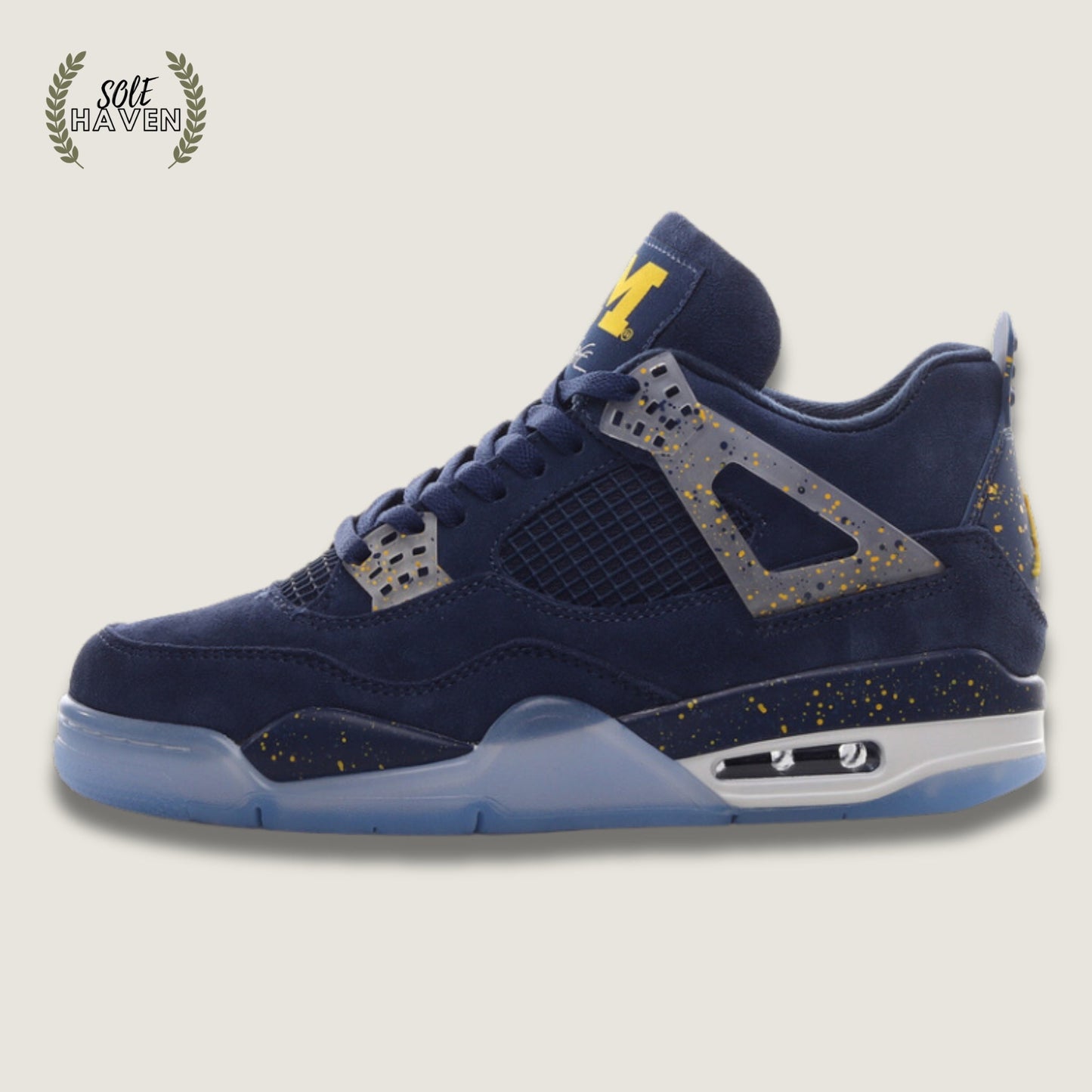 Air Jordan 4 Retro PE Custom 'Michigan University Blue' - Sole HavenShoesJordan