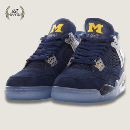 Air Jordan 4 Retro PE Custom 'Michigan University Blue' - Sole HavenShoesJordan