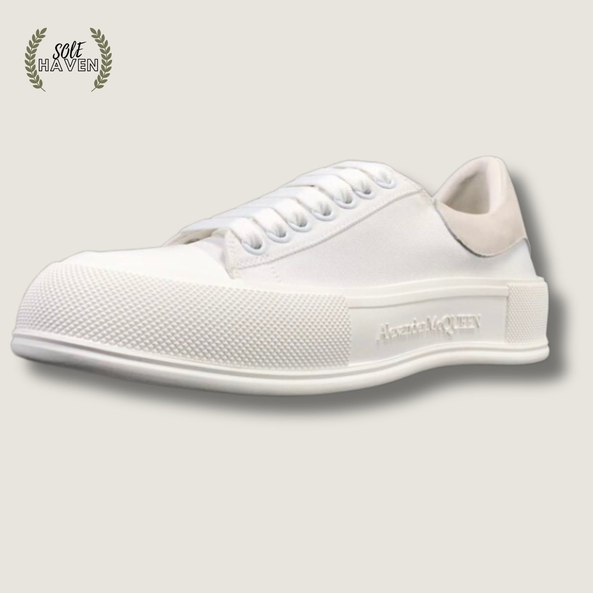 Alexander McQueen Deck Lace-Up Plimsoll White Y9RZR - Sole HavenShoesAlexander McQueen