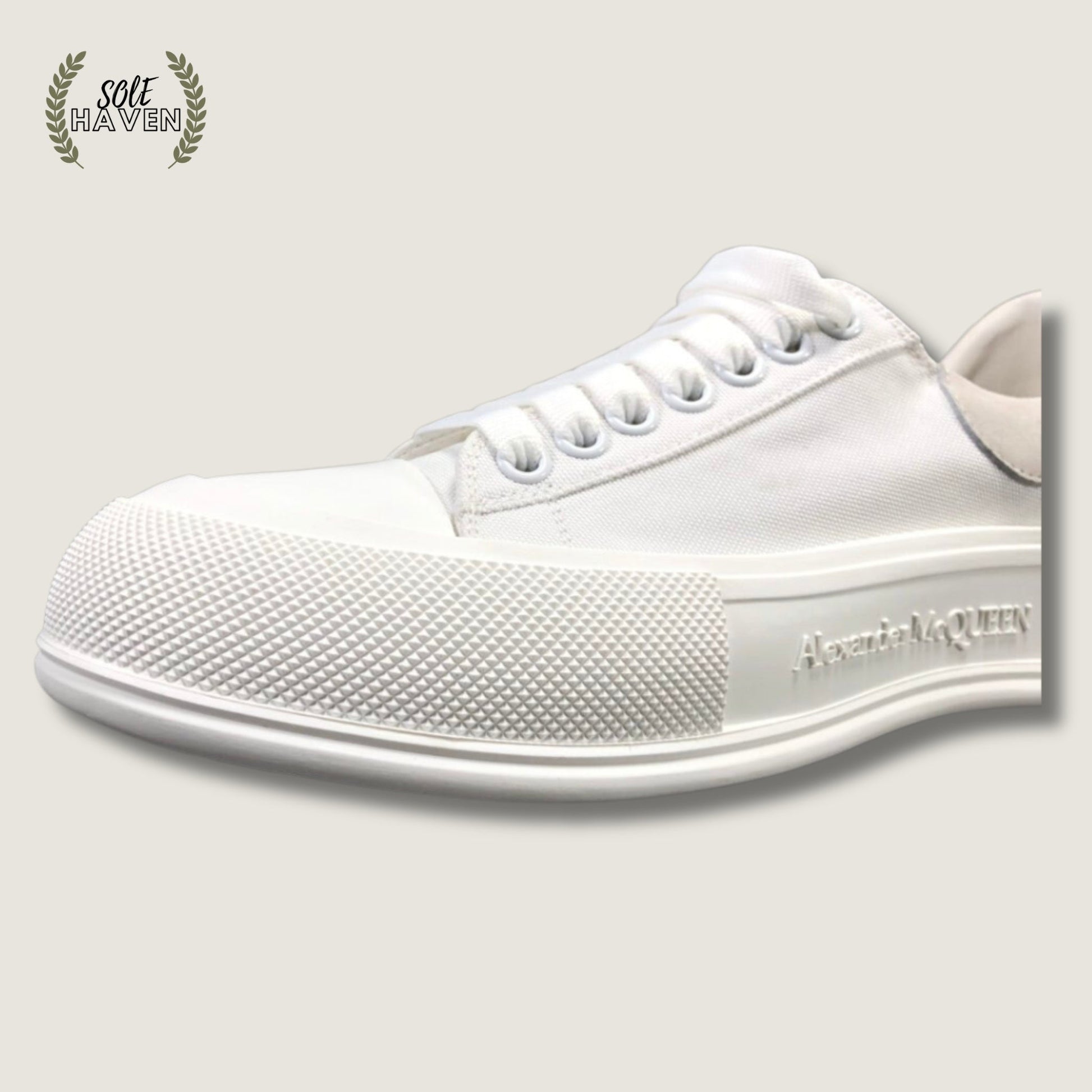 Alexander McQueen Deck Lace-Up Plimsoll White Y9RZR - Sole HavenShoesAlexander McQueen