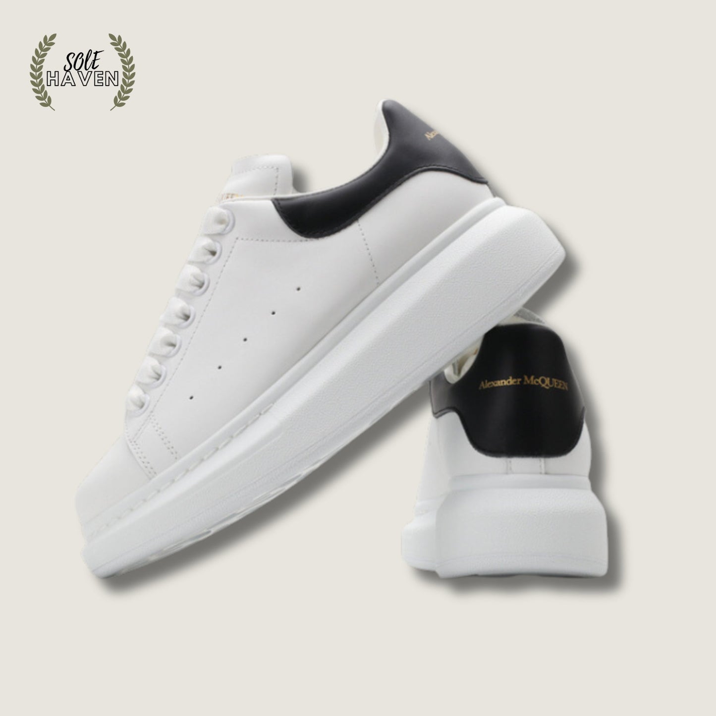 Alexander McQueen Oversized Sneaker 'White Black' 553680 - Sole HavenShoesAlexander McQueen