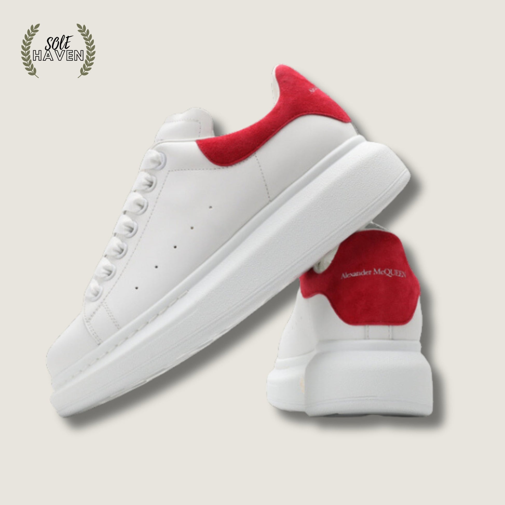 Alexander McQueen Oversized Sneaker 'White Lust Red' 553680 - Sole HavenShoesAlexander McQueen