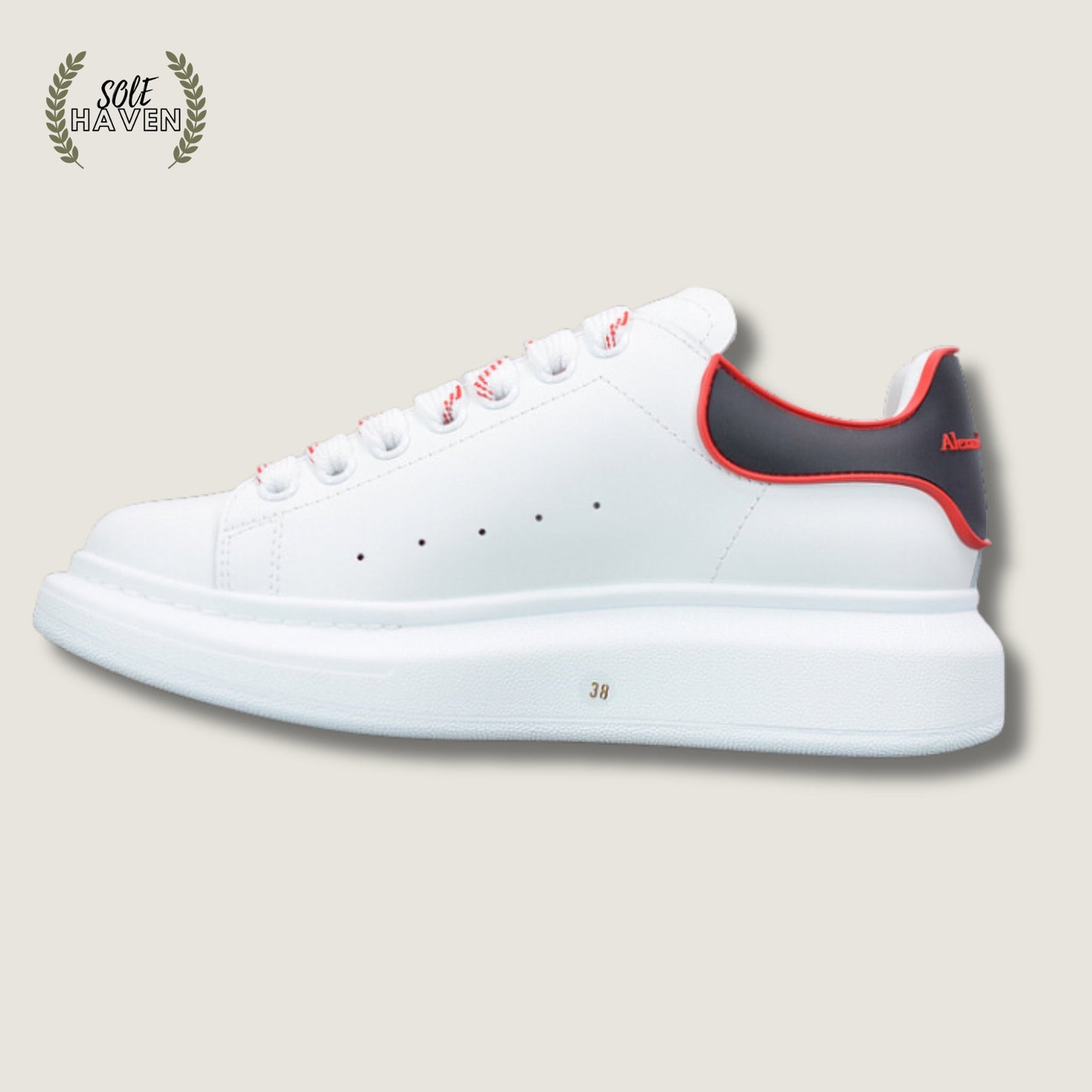 Alexander McQueen Oversized Sneaker 'White Lust Red' 625156 - Sole HavenShoesAlexander McQueen