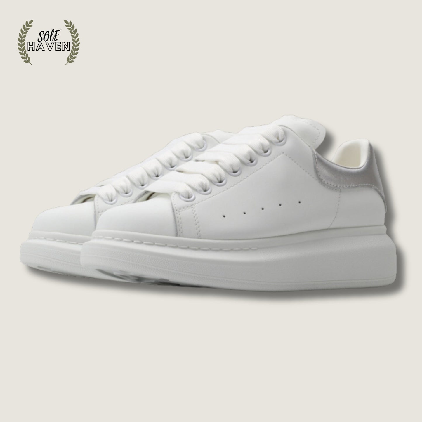 Alexander McQueen Oversized Sneaker 'White Silver' - Sole HavenShoesAlexander McQueen