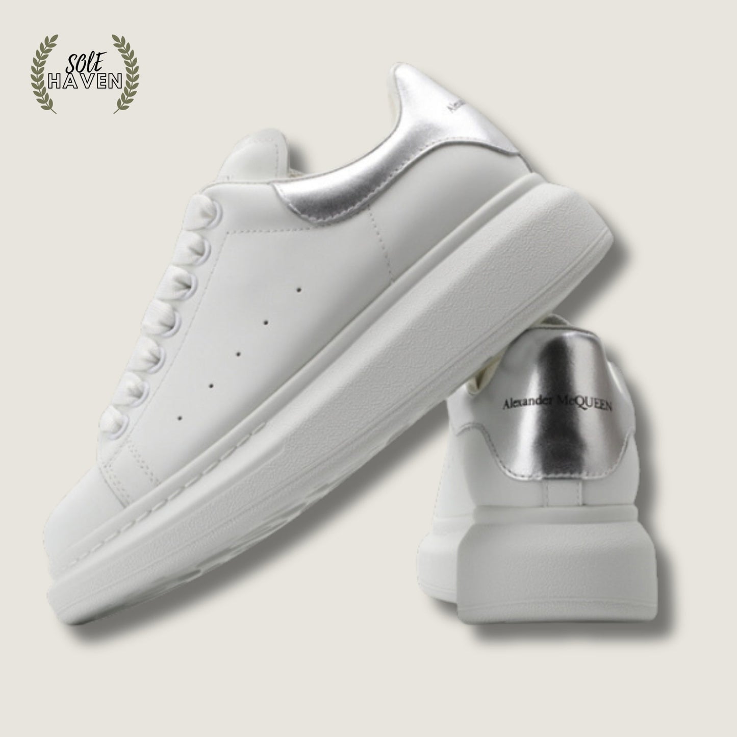 Alexander McQueen Oversized Sneaker 'White Silver' - Sole HavenShoesAlexander McQueen