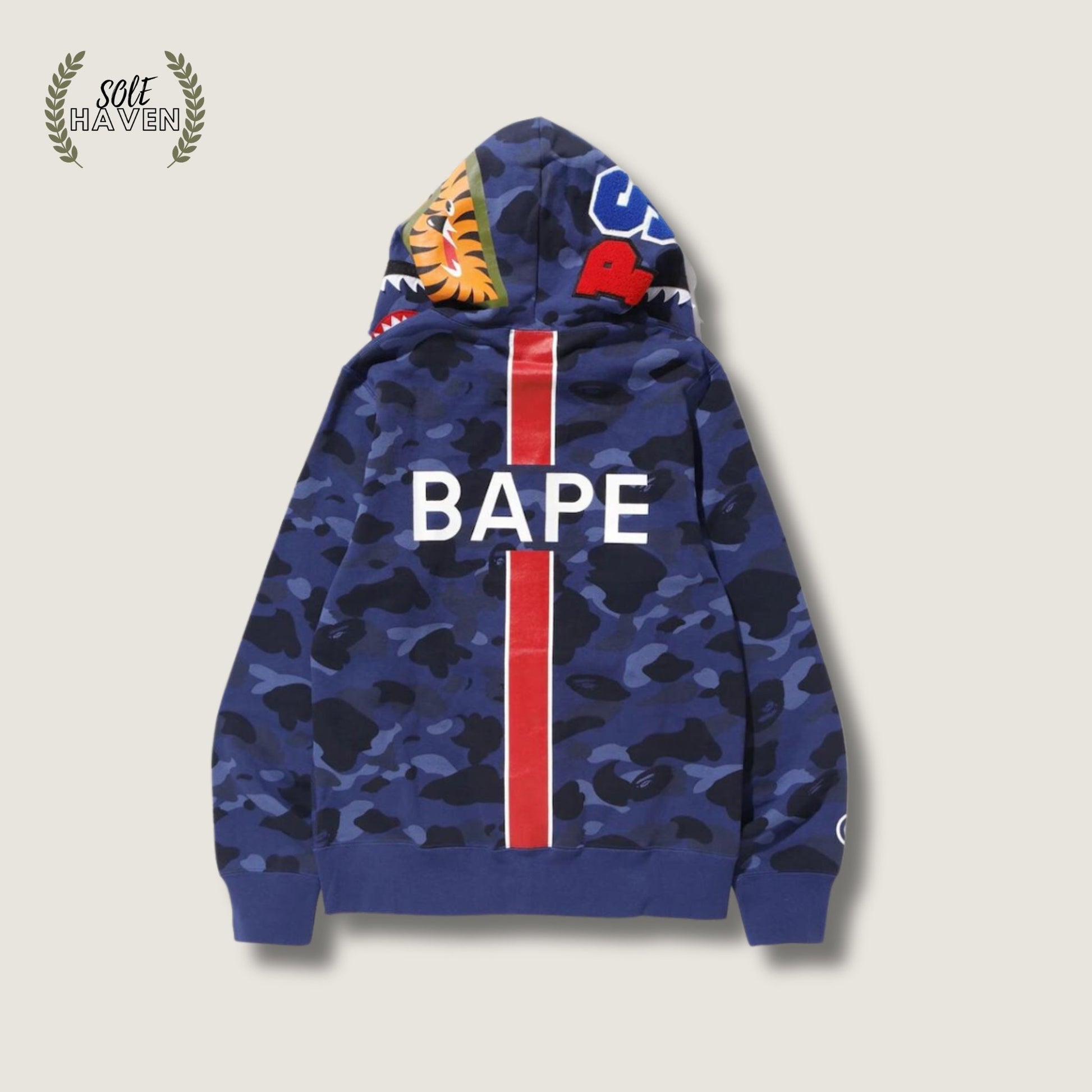 BAPE x PSG Shark Full Zip Hoodie - Sole HavenHoodieBape