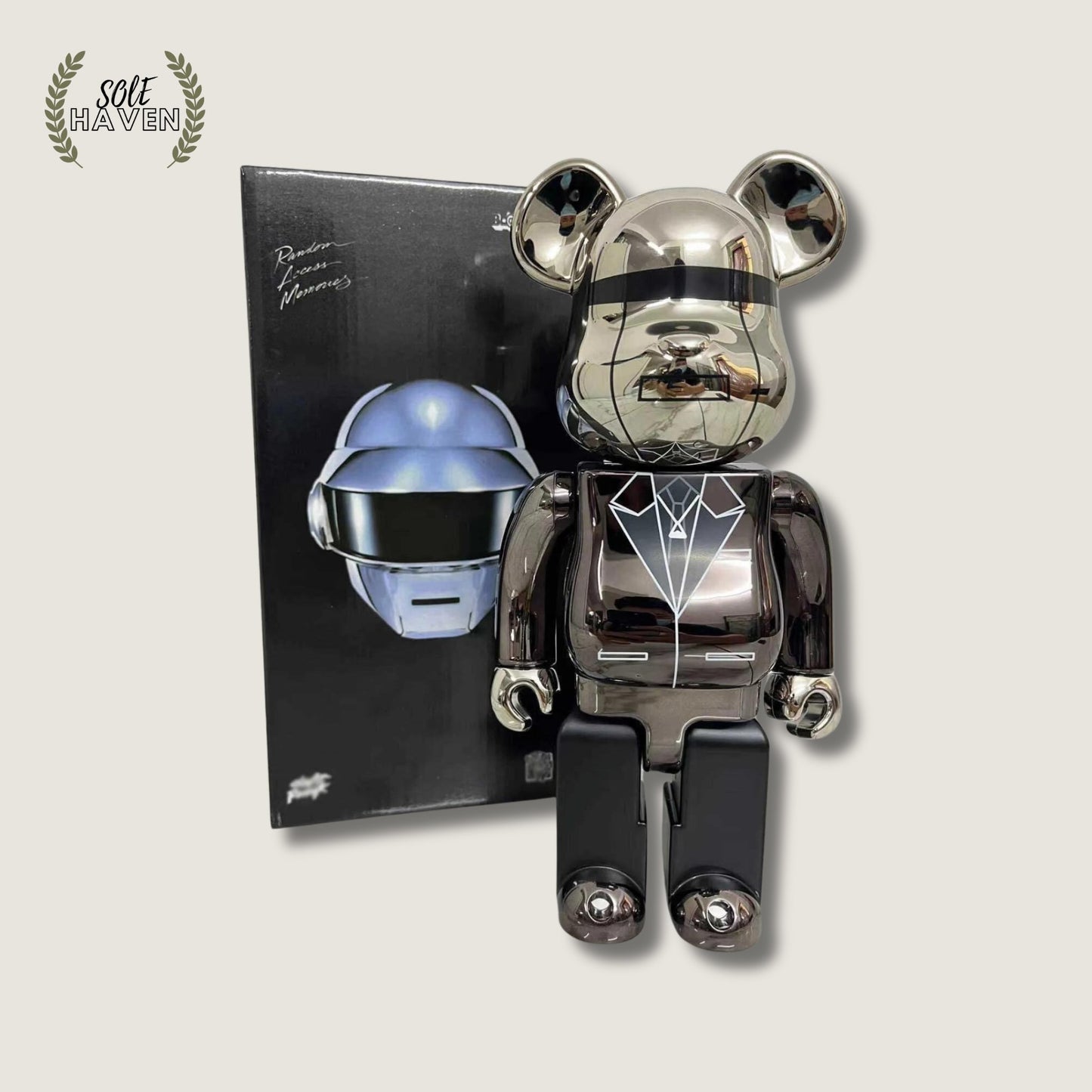 Bearbrick Daft Punk Silver 400% - Sole HavenCollectibleBearbrick