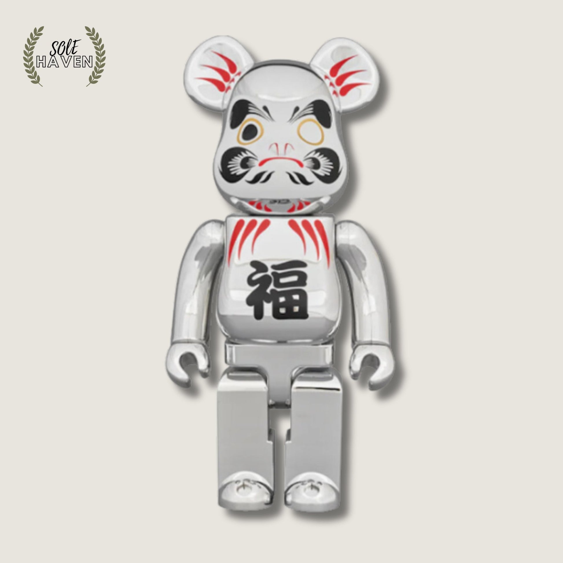 Bearbrick Daruma Silver Plated 400% - Sole HavenCollectibleBearbrick