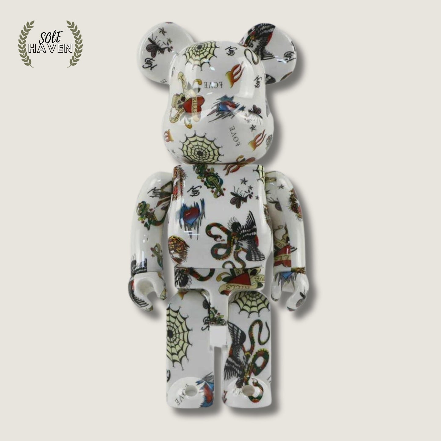 Bearbrick Ed Hardy 400% White - Sole HavenCollectibleBearbrick