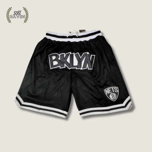 Brooklyn Nets Swingman Black BKLYN Shorts - Sole HavenShortsJust Don