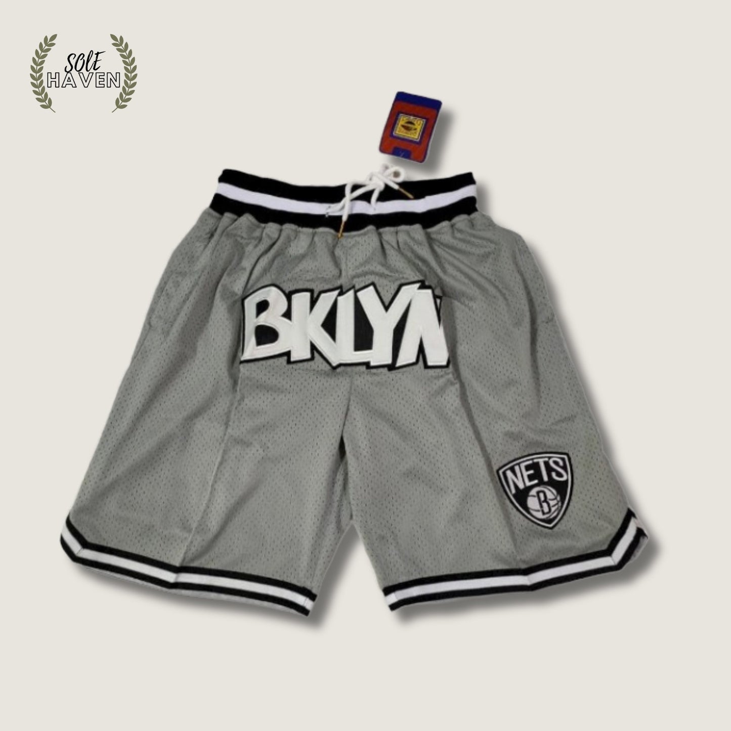 Brooklyn Nets Swingman Grey BKLYN Shorts - Sole HavenShortsJust Don