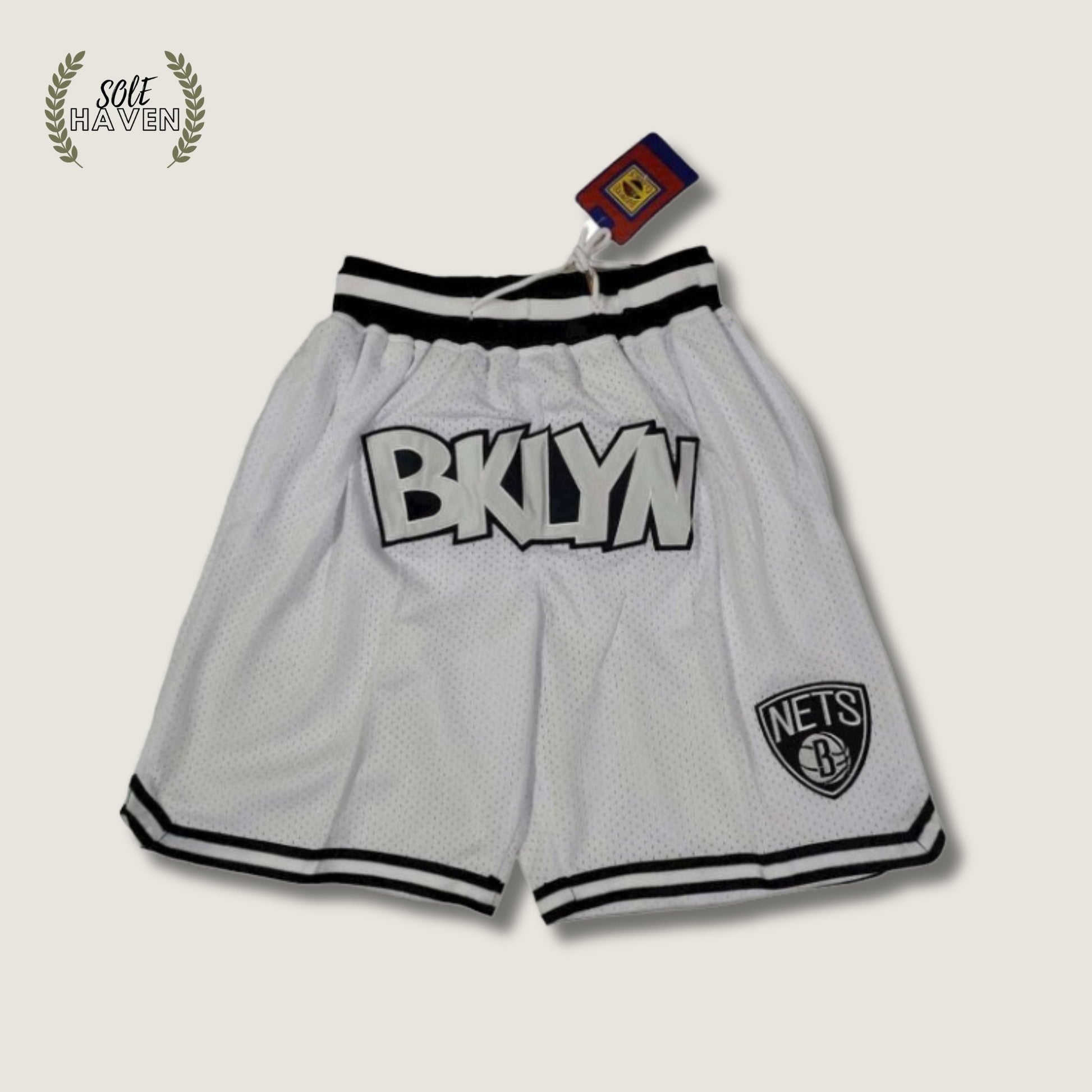 Brooklyn Nets Swingman White BKLYN Shorts - Sole HavenShortsJust Don