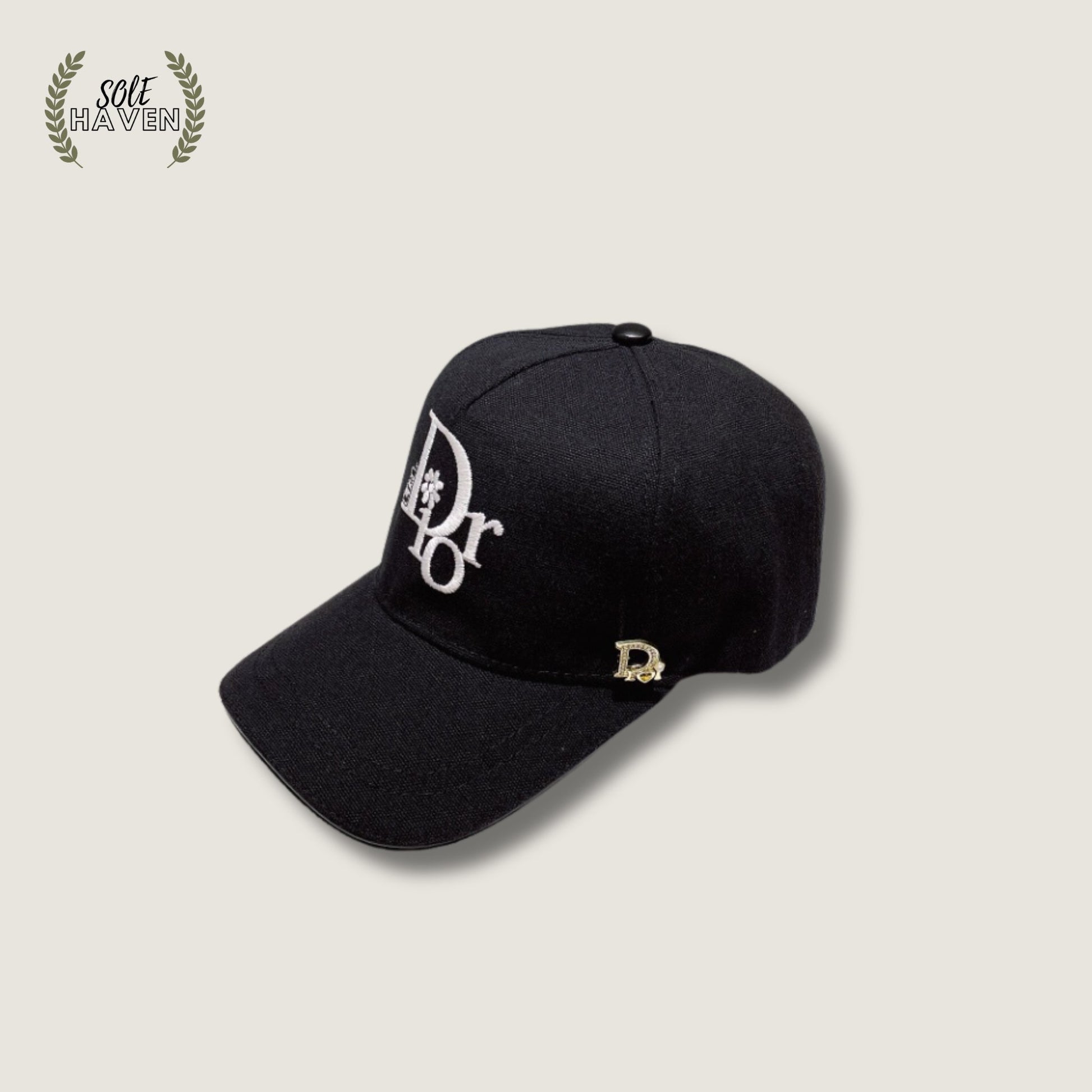 DR Black Flower Baseball Hat - Sole HavenHatDior