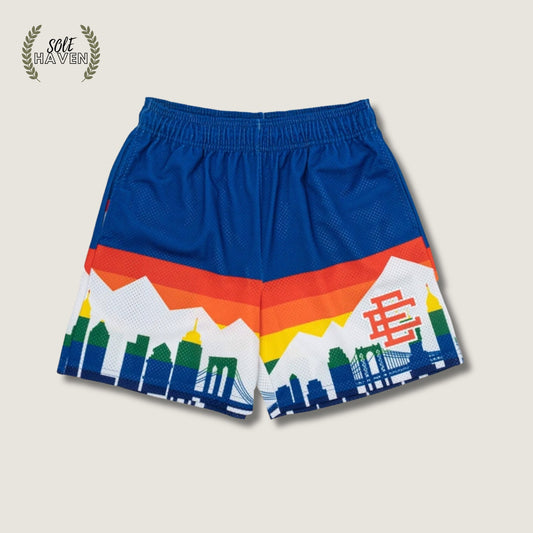 Eric Emanuel Blue City Skyline Mesh Shorts - Sole HavenShortsEric Emmanuel