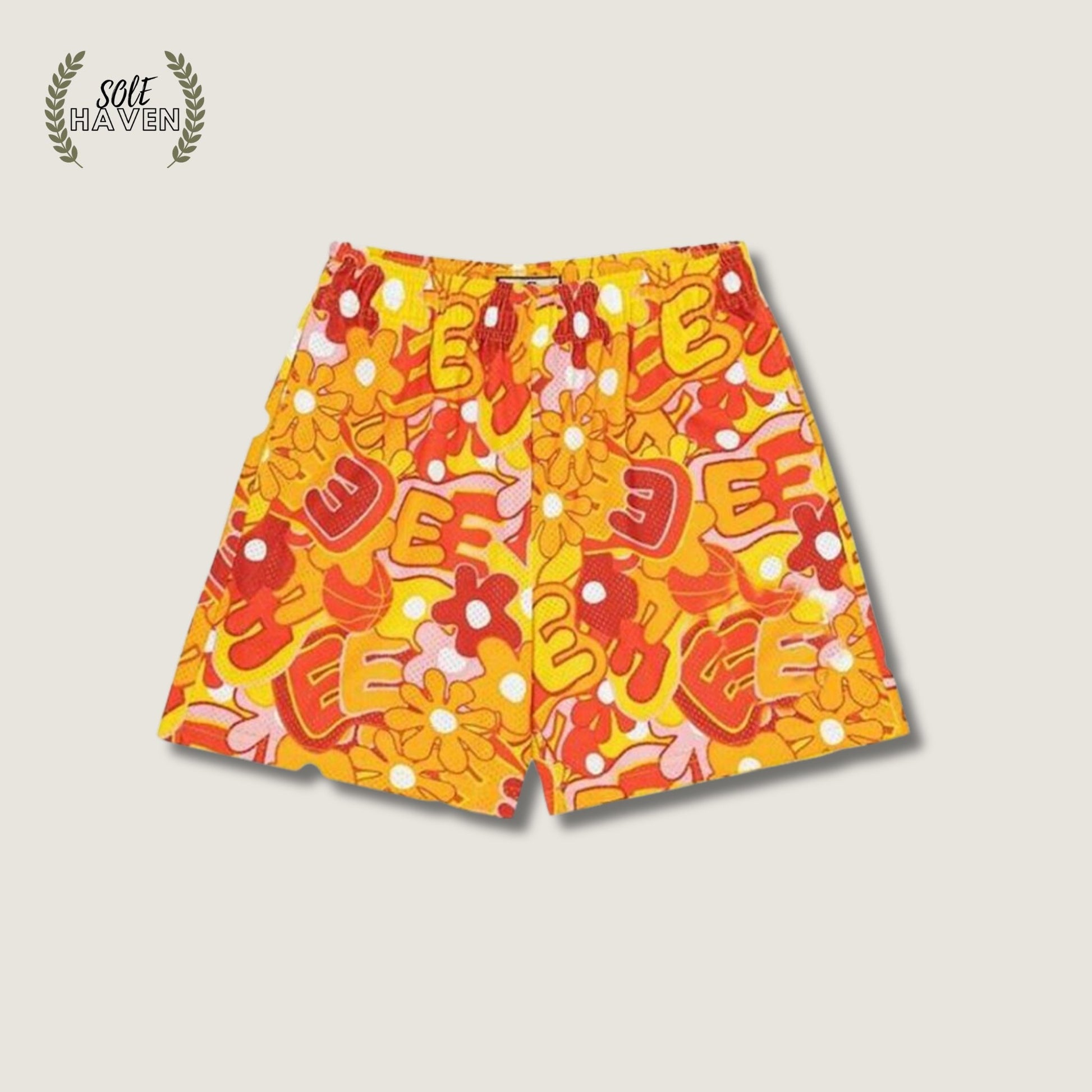 Eric Emanuel Orange Flower Mesh Shorts - Sole HavenShortsEric Emmanuel
