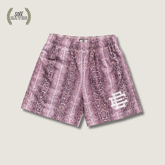 Eric Emmanuel Purple/Grey Snakeskin Mesh Shorts - Sole HavenShortsEric Emmanuel