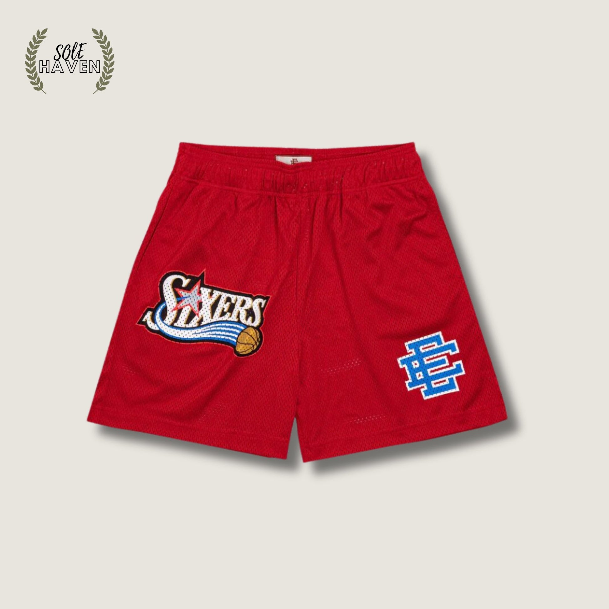 Eric Emmanuel Red Sixers Mesh Shorts - Sole HavenShortsEric Emmanuel