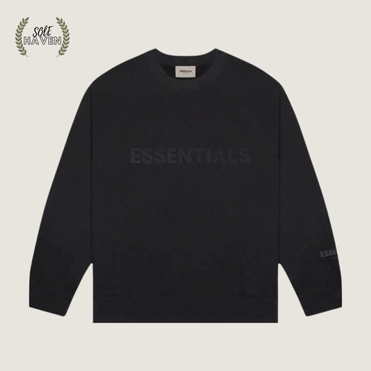 Fear of God Essentials Crewneck Sweatshirt 'Black' - Sole Haven
