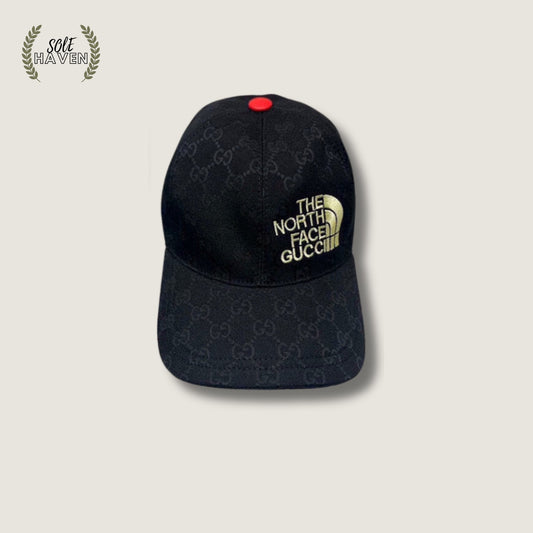 GG X TNF Black Canvas Baseball Hat - Sole HavenHatGucci