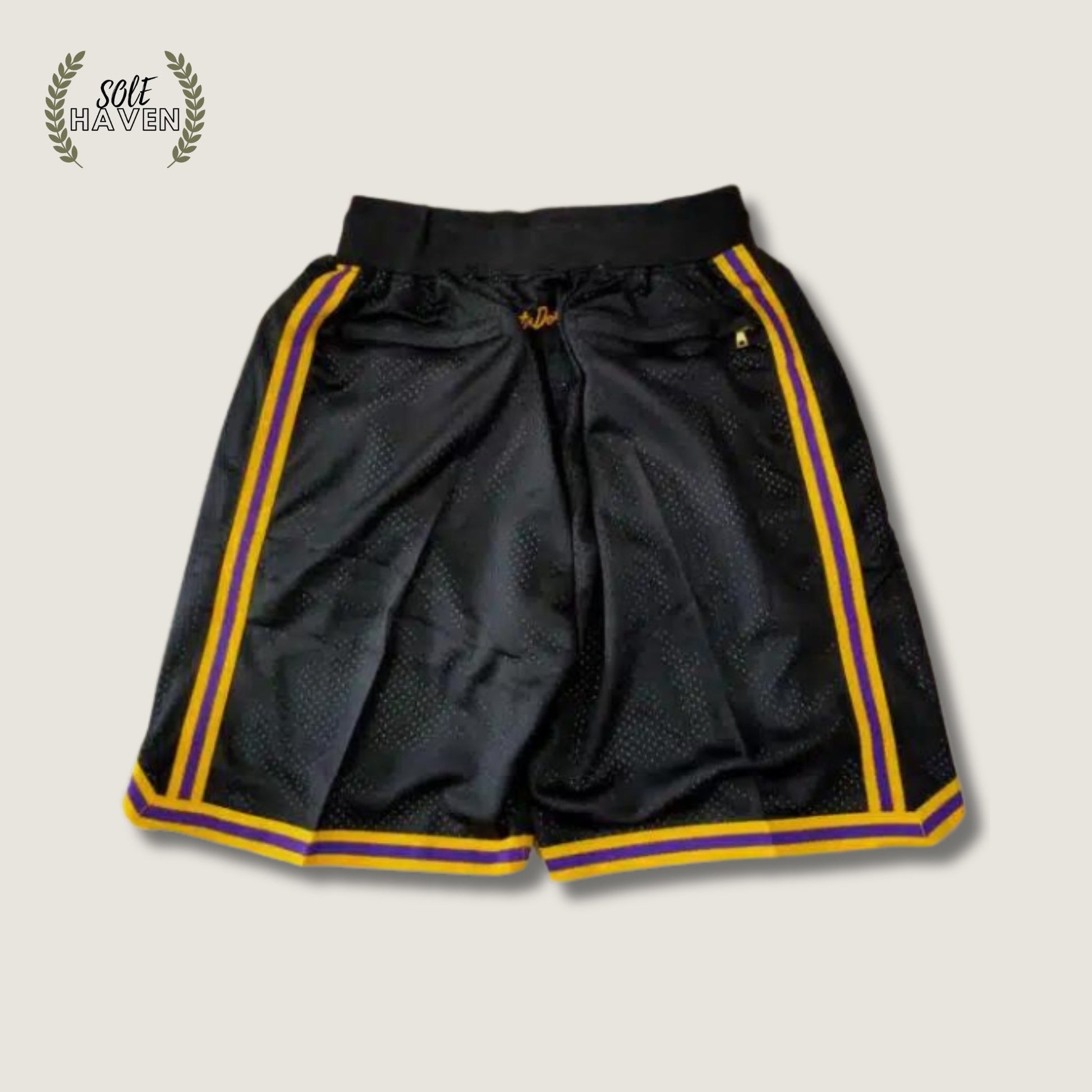 Los Angeles Lakers Black Throwback Edition Shorts - Sole HavenShortsJust Don