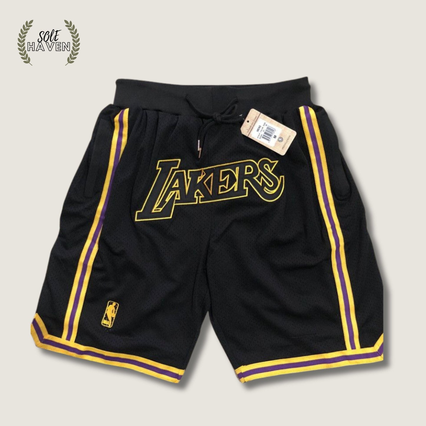 Los Angeles Lakers Black Throwback Edition Shorts - Sole HavenShortsJust Don