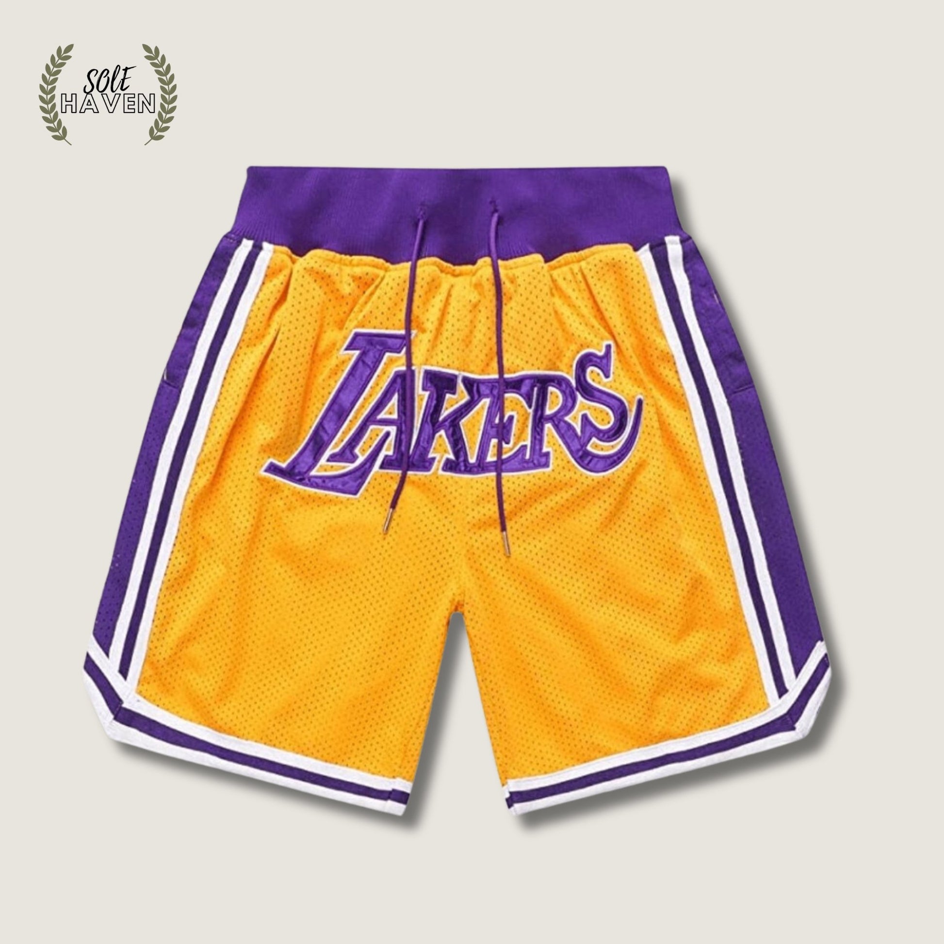 Los Angeles Lakers Throwback Edition Swingman Shorts - Sole HavenShortsJust Don