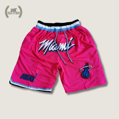 Miami Heat Vintage Pink Basketball Game Shorts - Sole HavenShortsJust Don