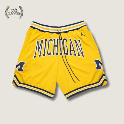 Michigan Uni Yellow Throwback Swingman Shorts - Sole HavenShortsJust Don