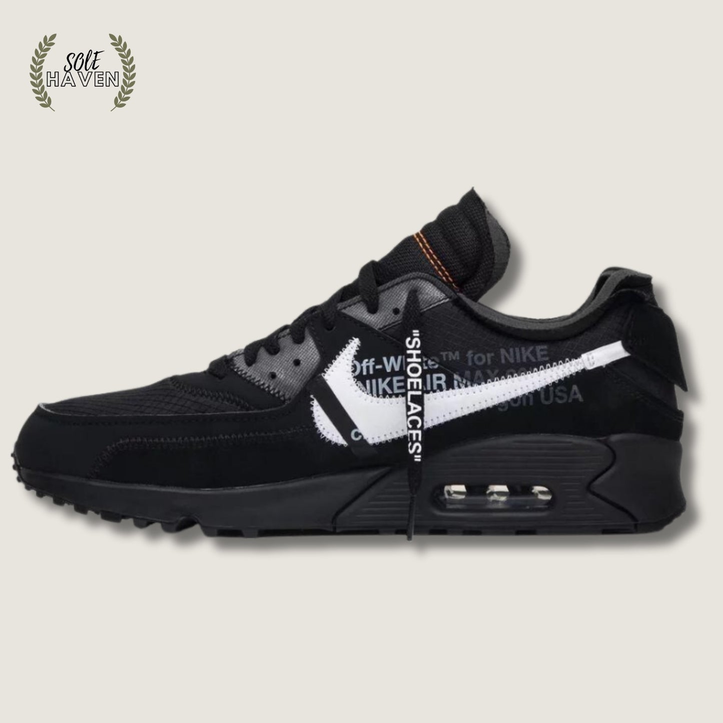 Off-White x Air Max 90 'Black' - Sole HavenShoesNike