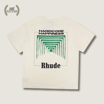 Rhude Beige Green Hardcore Happiness Shirt - Sole HavenShirtRhude