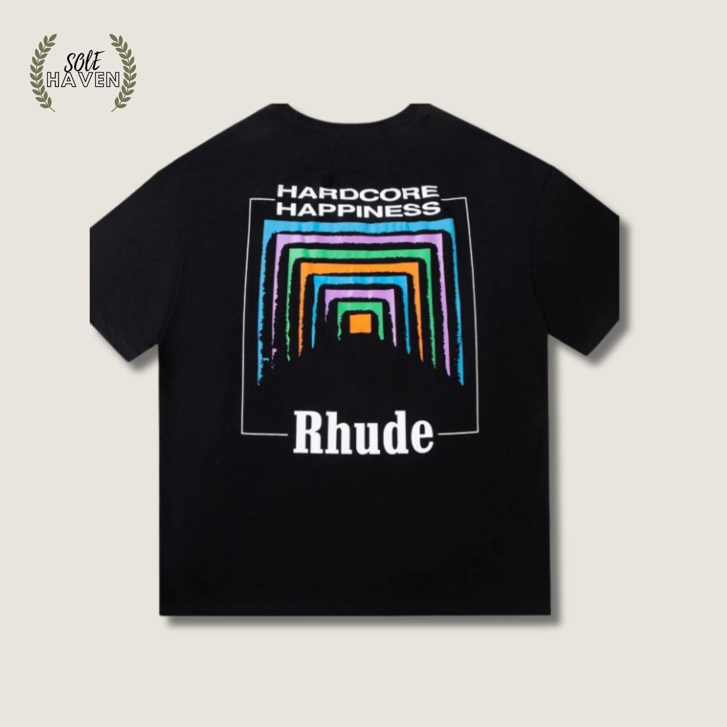 Rhude Black Hardcore Happiness Shirt - Sole HavenShirtRhude