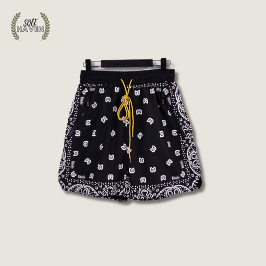 Rhude Black Paisley Mini Logo Shorts - Sole HavenShortsRhude