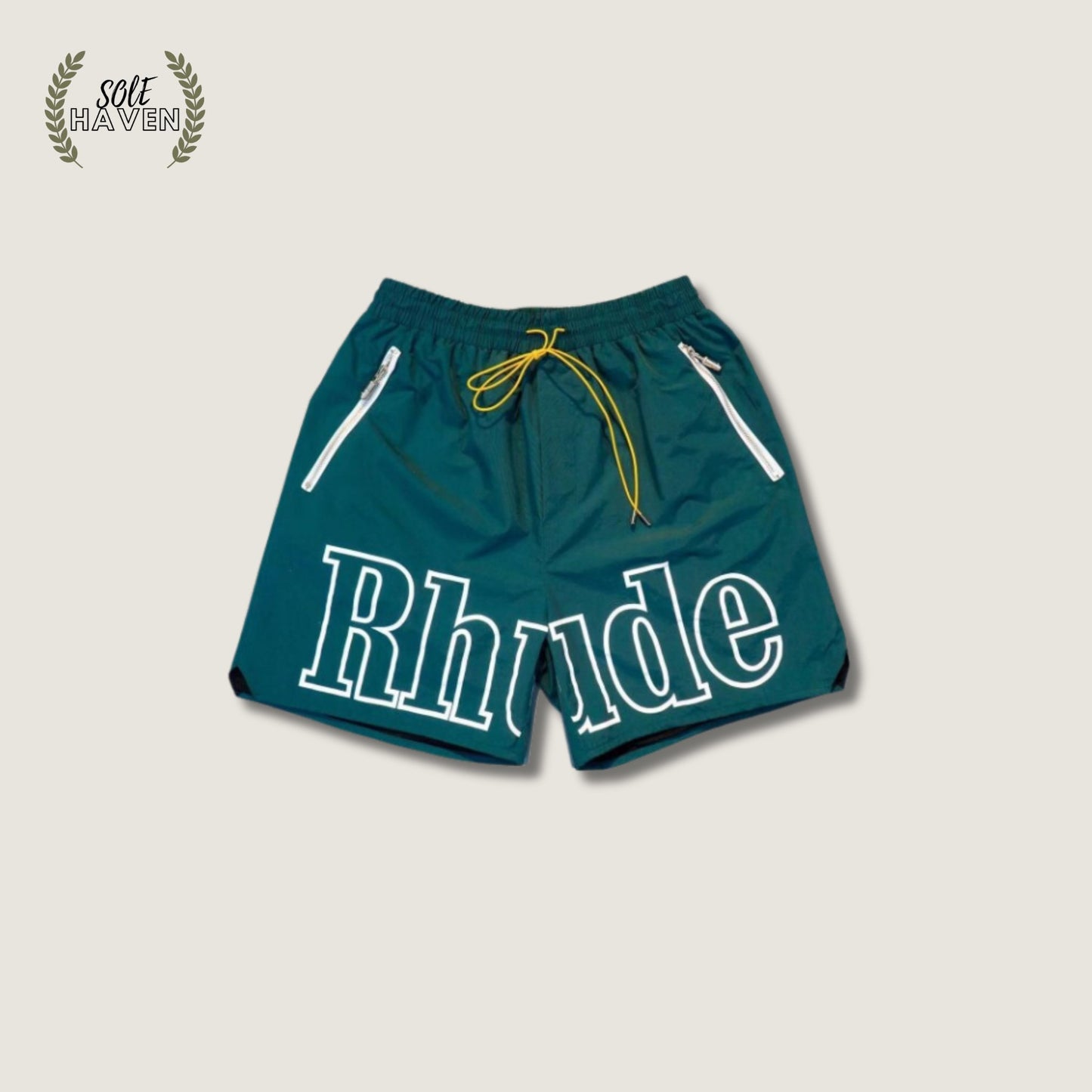 Rhude Forest Green Logo Shorts - Sole HavenShortsRhude