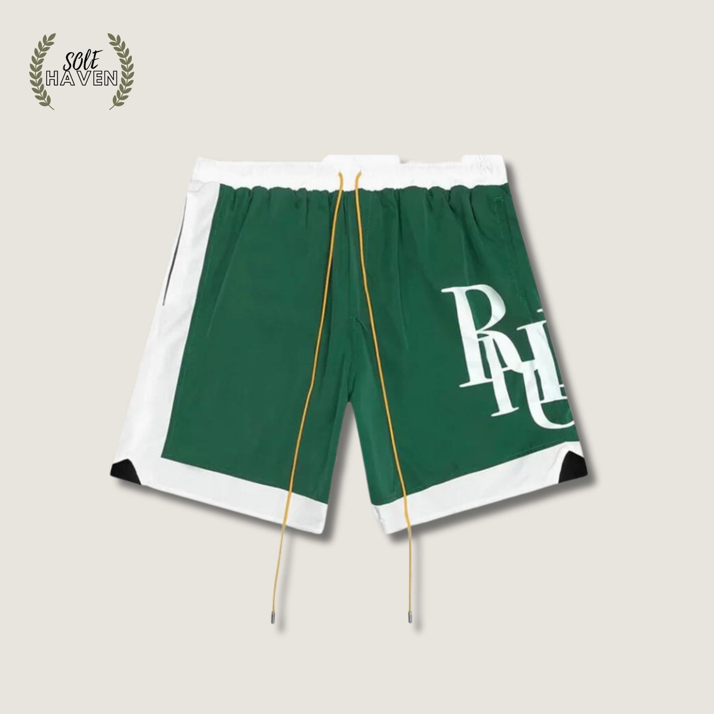 Rhude Green Side Logo Shorts - Sole HavenShortsRhude