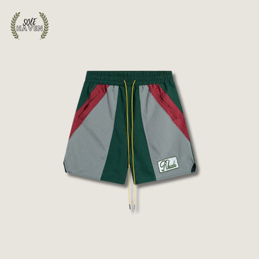 Rhude Green/Red Vintage Logo Shorts - Sole HavenShortsRhude