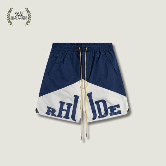 Rhude Navy Round Logo Shorts - Sole HavenShortsRhude