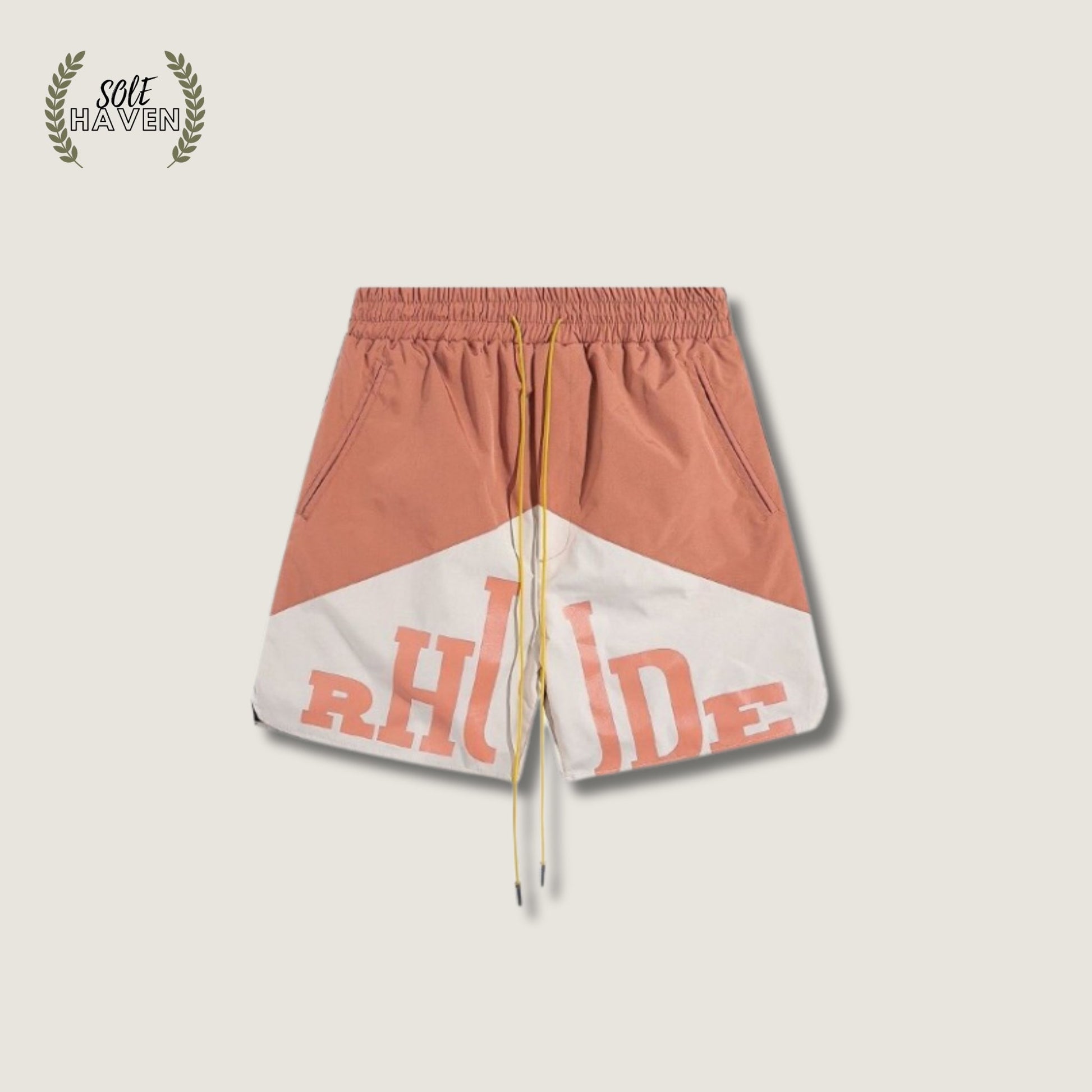 Rhude Orange Round Logo Shorts - Sole HavenShortsRhude