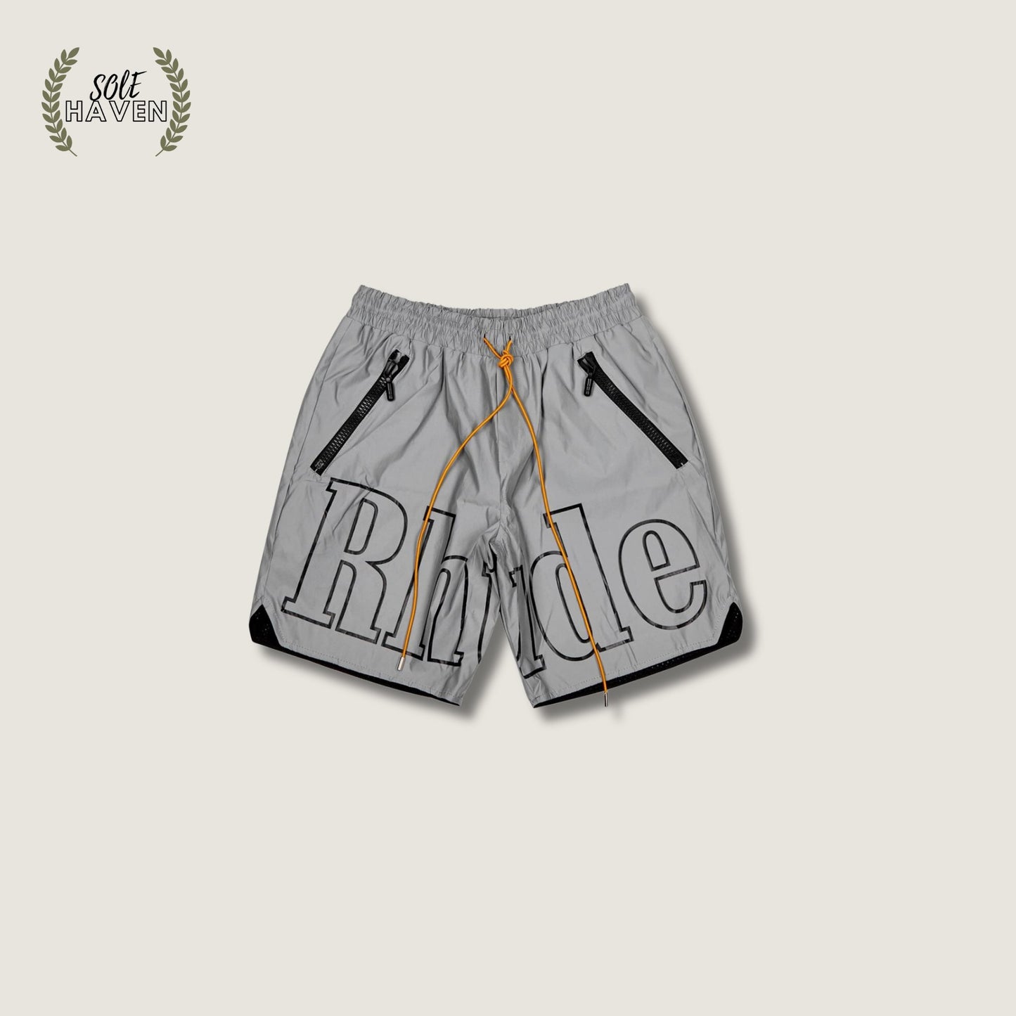 Rhude Reflective Grey Logo Shorts - Sole HavenShortsRhude