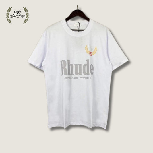 Rhude White Grand Prix Logo Shirt - Sole HavenShirtRhude