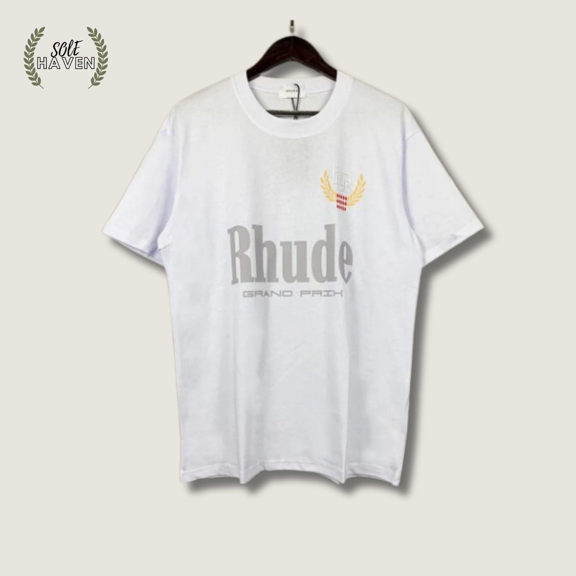 Rhude White Grand Prix Logo Shirt - Sole HavenShirtRhude