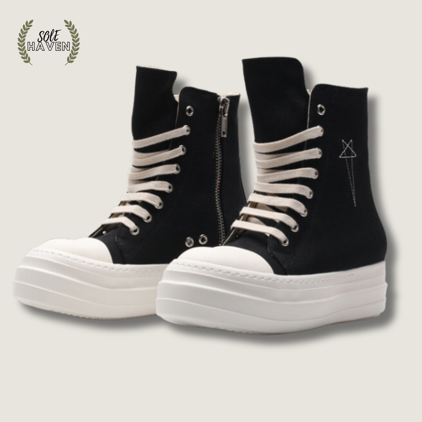 Rick Owens DRKSHDW Abstract High Top 'Embroidered Black' - Sole HavenShoesRick Owens