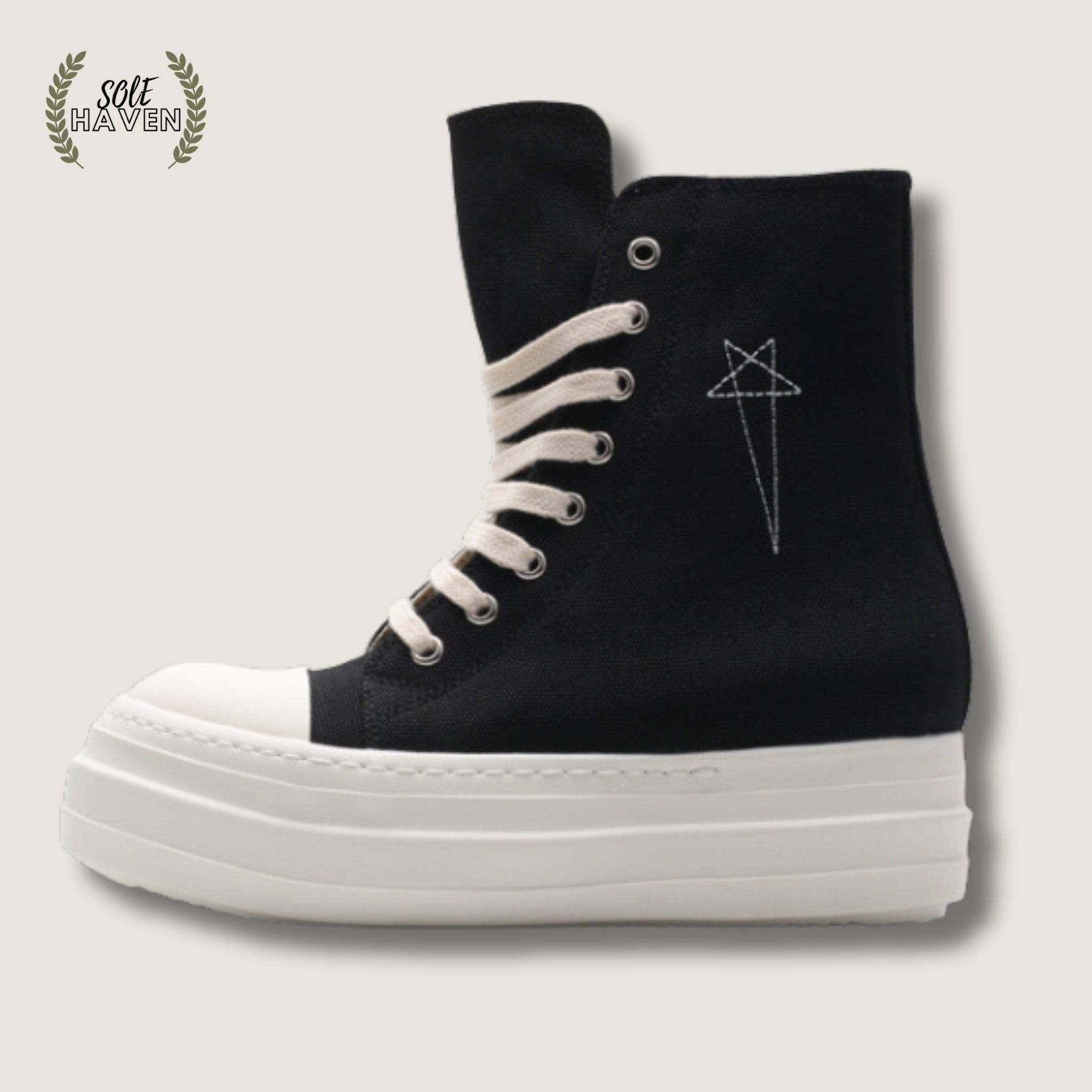 Rick Owens DRKSHDW Abstract High Top 'Embroidered Black' – Sole Haven