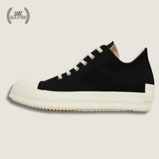 Rick Owens DRKSHDW Fogachine Cotton Denim Low 'Black Milk' - Sole HavenShoesRick Owens